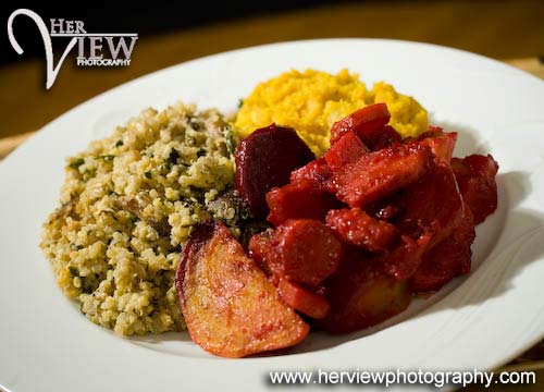roasted root vegetables with orange spice sauce
